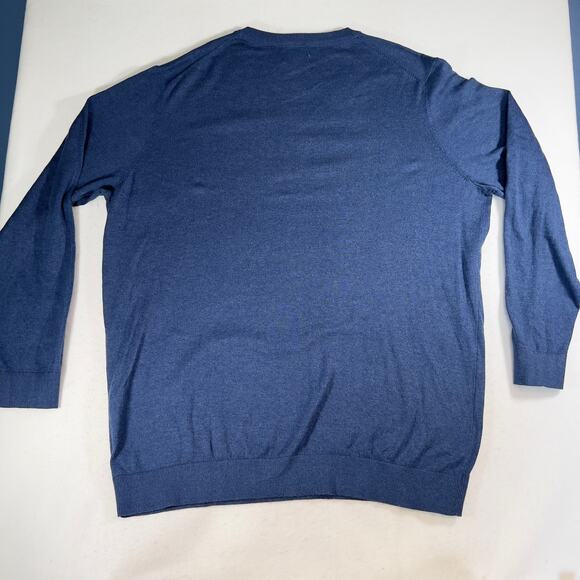Foundry Supply Co V Neck Sweater Men 4XLT TALL Pullover Blue Biz Casual Golf - Picture 3 of 10